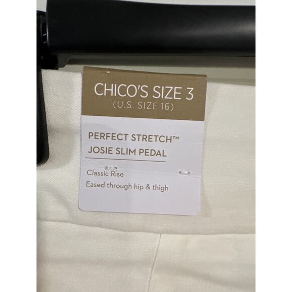Chico's Perfect Slim Strech in Alabaster Women's Size 3 - Picture 5 of 12